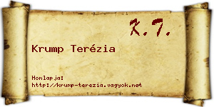 Krump Terézia névjegykártya
